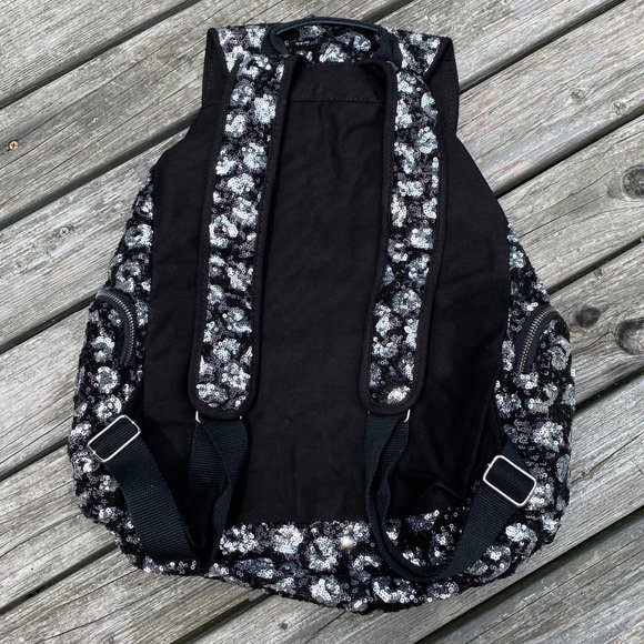 Victoria's Secret PINK Bling Black Leopard Backpack with Sequins *RARE* - Picture 6 of 16